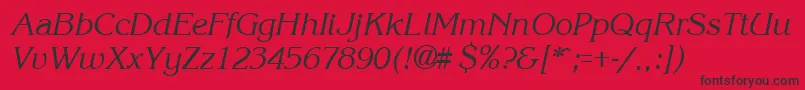 KroneItalic-fontti – mustat fontit punaisella taustalla