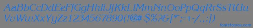 KroneItalic Font – Blue Fonts on Gray Background