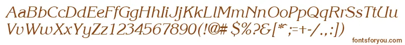 KroneItalic-fontti – ruskeat fontit valkoisella taustalla