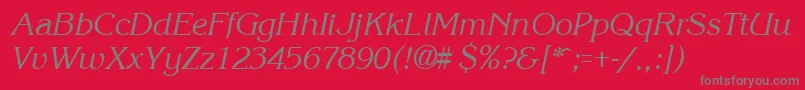 KroneItalic-Schriftart – Graue Schriften auf rotem Hintergrund