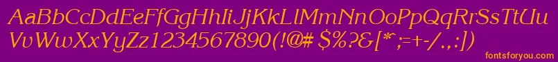 Шрифт KroneItalic – оранжевые шрифты на фиолетовом фоне