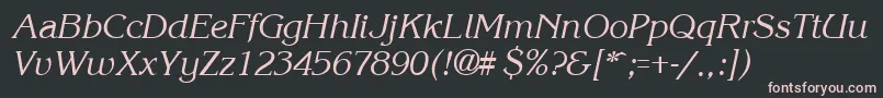 KroneItalic Font – Pink Fonts on Black Background