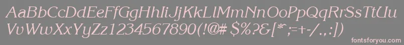 KroneItalic Font – Pink Fonts on Gray Background