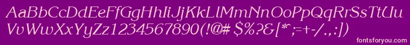 Шрифт KroneItalic – розовые шрифты на фиолетовом фоне