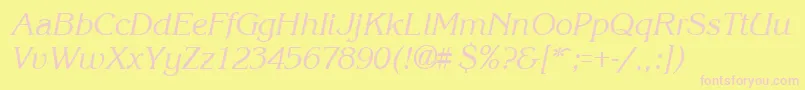 KroneItalic Font – Pink Fonts on Yellow Background