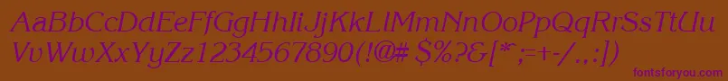 KroneItalic Font – Purple Fonts on Brown Background