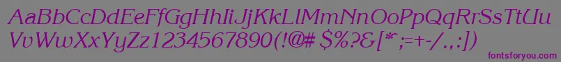 KroneItalic Font – Purple Fonts on Gray Background