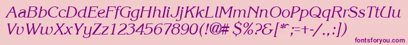 Шрифт KroneItalic – фиолетовые шрифты на розовом фоне