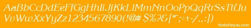KroneItalic Font – White Fonts on Orange Background