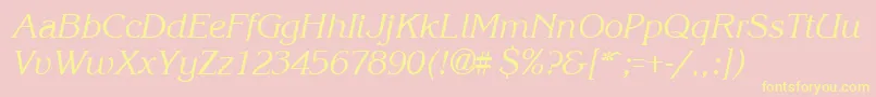KroneItalic Font – Yellow Fonts on Pink Background