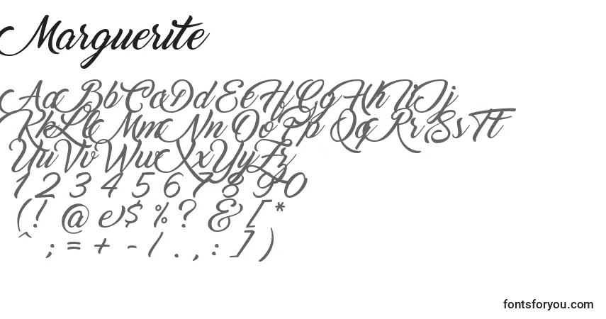 Шрифт Marguerite – алфавит, цифры, специальные символы