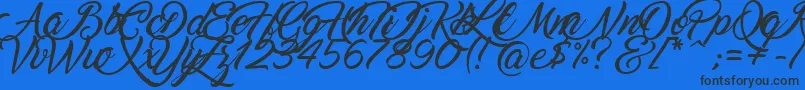 Marguerite Font – Black Fonts on Blue Background