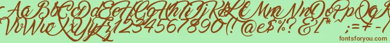 Marguerite Font – Brown Fonts on Green Background