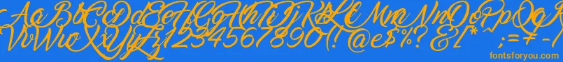 Marguerite Font – Orange Fonts on Blue Background