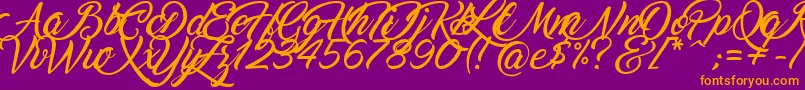 Marguerite Font – Orange Fonts on Purple Background