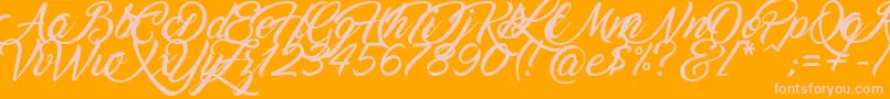 Marguerite Font – Pink Fonts on Orange Background