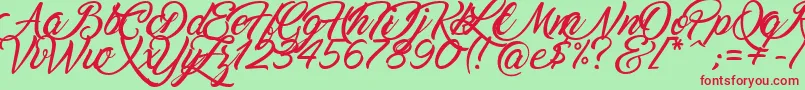 Marguerite Font – Red Fonts on Green Background