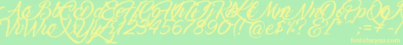 Marguerite Font – Yellow Fonts on Green Background