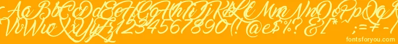 Marguerite Font – Yellow Fonts on Orange Background