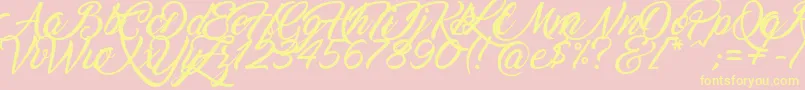 Marguerite Font – Yellow Fonts on Pink Background