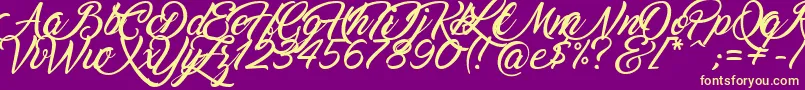 Marguerite Font – Yellow Fonts on Purple Background