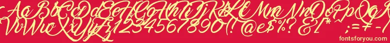 Marguerite Font – Yellow Fonts on Red Background