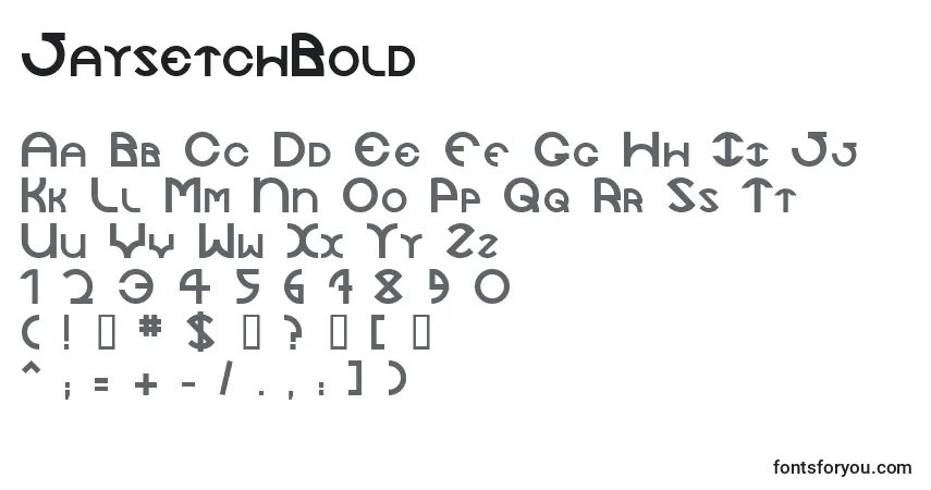 Schriftart JaysetchBold – Alphabet, Zahlen, spezielle Symbole