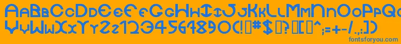 フォントJaysetchBold – オレンジの背景に青い文字