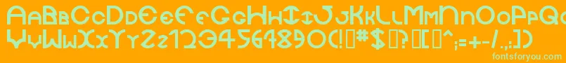 JaysetchBold-Schriftart – Grüne Schriften auf orangefarbenem Hintergrund
