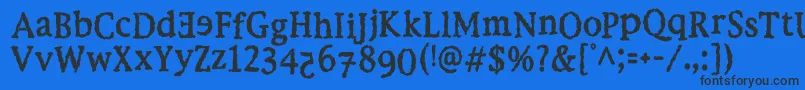 EbolaKi Font – Black Fonts on Blue Background