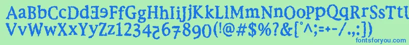 EbolaKi Font – Blue Fonts on Green Background