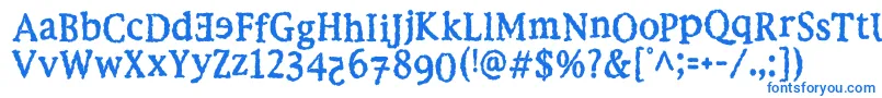 フォントEbolaKi – 白い背景に青い文字