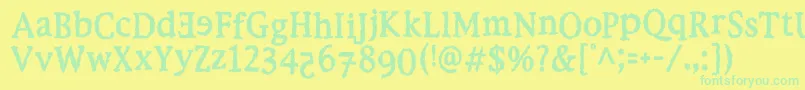 EbolaKi Font – Green Fonts on Yellow Background