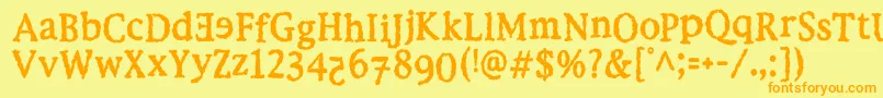 EbolaKi Font – Orange Fonts on Yellow Background