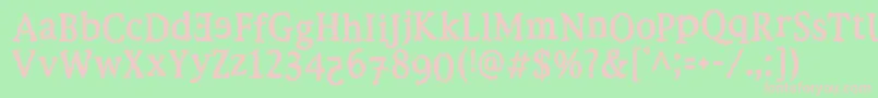 フォントEbolaKi – 緑の背景にピンクのフォント
