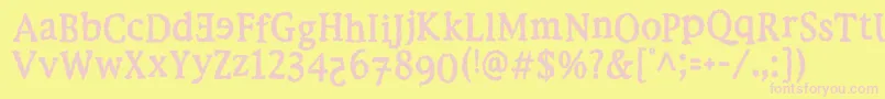 EbolaKi-fontti – vaaleanpunaiset fontit keltaisella taustalla