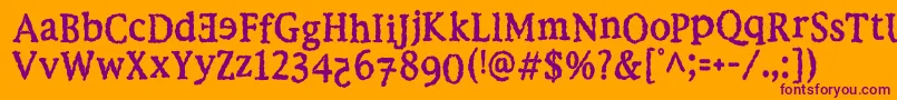 Шрифт EbolaKi – фиолетовые шрифты на оранжевом фоне