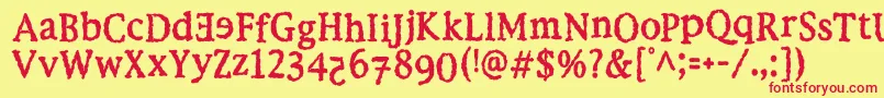 Шрифт EbolaKi – красные шрифты на жёлтом фоне