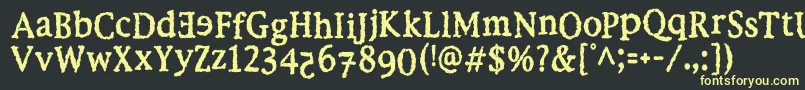 フォントEbolaKi – 黒い背景に黄色の文字