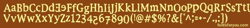 Шрифт EbolaKi – жёлтые шрифты на коричневом фоне
