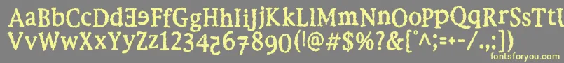 EbolaKi Font – Yellow Fonts on Gray Background