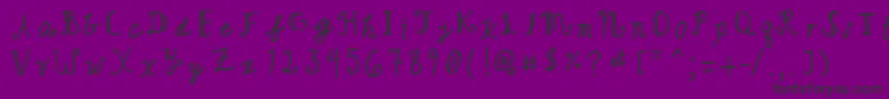 フォントCutewriting – 紫の背景に黒い文字