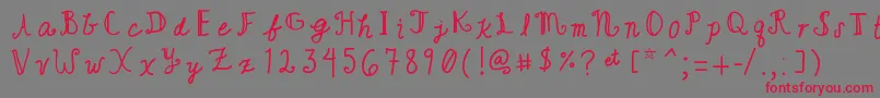 Cutewriting Font – Red Fonts on Gray Background