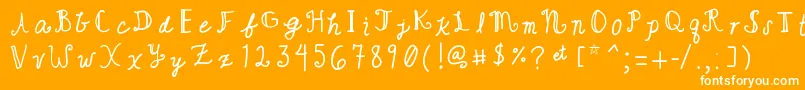 Cutewriting Font – White Fonts on Orange Background