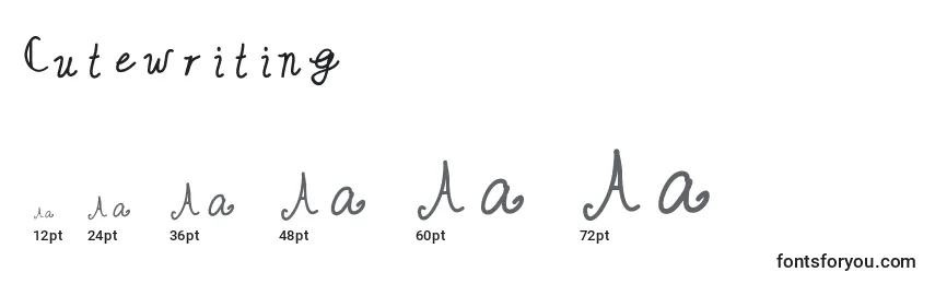 Cutewriting Font Sizes