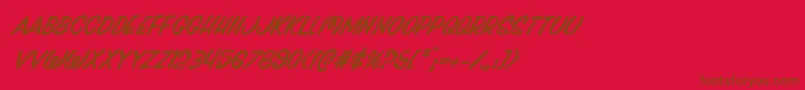 Pressdarlingital Font – Brown Fonts on Red Background