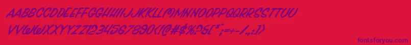 Pressdarlingital-Schriftart – Violette Schriften auf rotem Hintergrund
