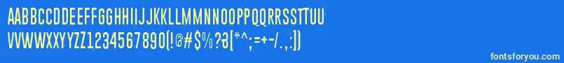 Шрифт PiparivahtiperhonenItio – жёлтые шрифты на синем фоне