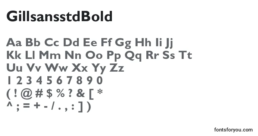 Шрифт GillsansstdBold – алфавит, цифры, специальные символы