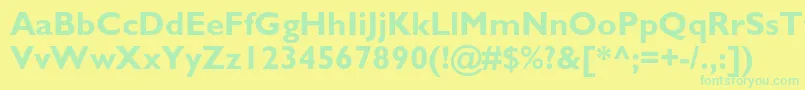 GillsansstdBold Font – Green Fonts on Yellow Background